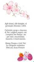 AUGURI DELLA DIRIGENTE SCOLASTICA IN OCCASIONE DELLA SANTA PASQUA